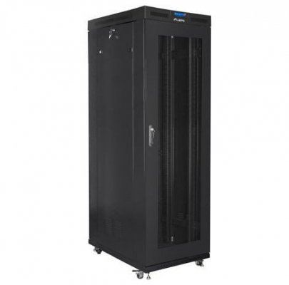 Lanberg Szafa rack stojąca 19 cali 27U 800x1200 czarna drzwi perforowane LCD FLAT PACK