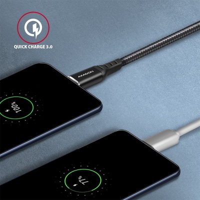 AXAGON BUCM-AM15AB Kabel USB-C   USB-A, 1.5m, USB 2.0, 3A, ALU, oplot, Czarny