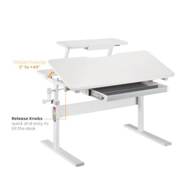 Ergo Office Biurko dla dzieci z regulacją wysokości max 40kg ER-483 Szare