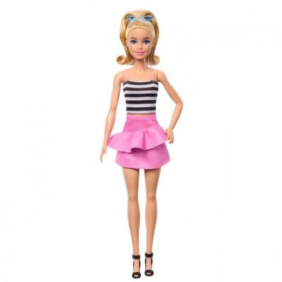 Mattel Lalka Barbie Fashionistas top w biało-czarne paski