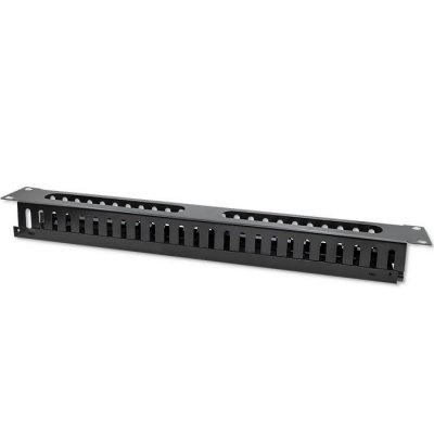 Qoltec Organizer kabli do szaf RACK 19 cali | 24 porty | 1U