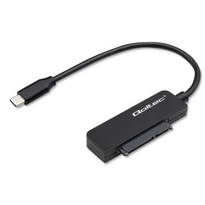 Qoltec Adapter SATA | Przejściówka na dysk SSD HDD 2.5 cali | USB-C | Super speed 5Gb/s | 2TB