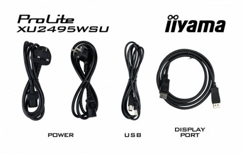 IIYAMA Monitor 24 cale XU2495WSU-B7 IPS,16:10,300cd,4ms,HDMI,DP,3xUSB(3.2),  1xUSB-c,2x2W,FlickerFree