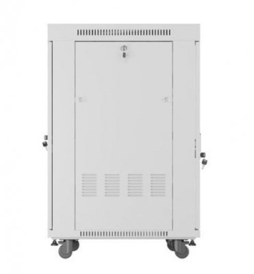 Lanberg Szafa stojąca rack 19'' 22U 600x800 szara drzwi szklane LCD flack pack