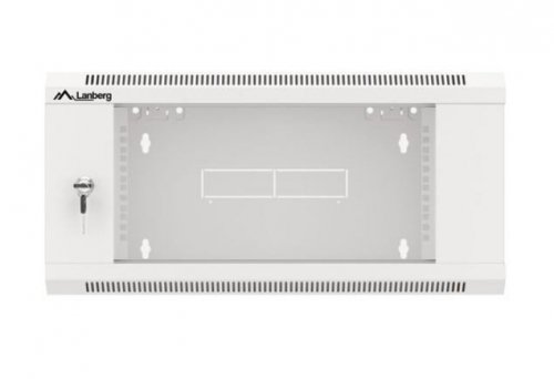 Lanberg Szafa instalacyjna rack wisząca 19 cali 4U 600 szara drzwi szkalne (złożona)