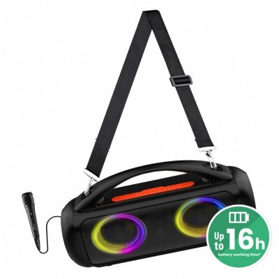 Media-Tech Głośnik POWER AUDIO PRO MT3184 Karaoke/Bluetooth 5.3/TWS/MP3/MicroSD/USB/Jack 6.3/AUX/Equalizer/USB-C/IPX5/RGB/16h/RMS 60W/PMPO 1200W