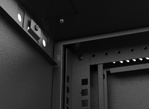 Lanberg Szafa instalacyjna rack wisząca 19 cali 4U 540x350 czarna drzwi   przeszklone ( flat pack)