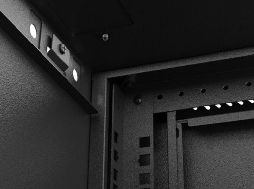 Lanberg Szafa instalacyjna rack wisząca 19 cali 6U 540x350 czarna drzwi  przeszklone ( flat pack)