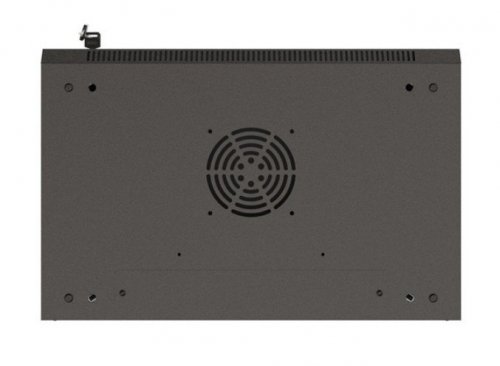 Lanberg Szafa instalacyjna rack wisząca 19" 540x350 czarna drzwi przeszklone ( flat pack)