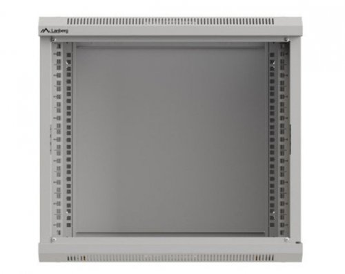 Lanberg Szafa instalacyjna rack wisząca 19 cali 9U 540x350 szara drzwi przeszklone ( flat pack)