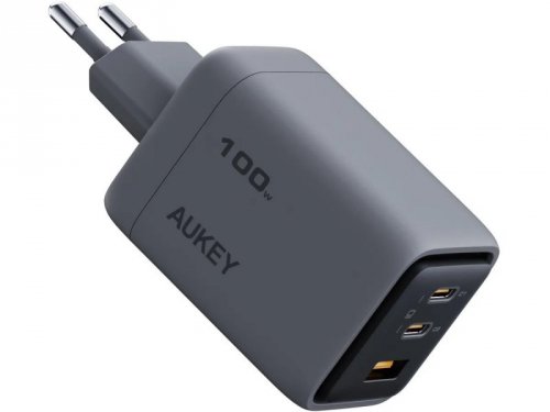 AUKEY PA-C5 ładowarka sieciowa 3xUSB (2xUSB-C i 1xUSB-A) 100W 5A QC5.0 PD3.0 AFC PPS FCP SCP