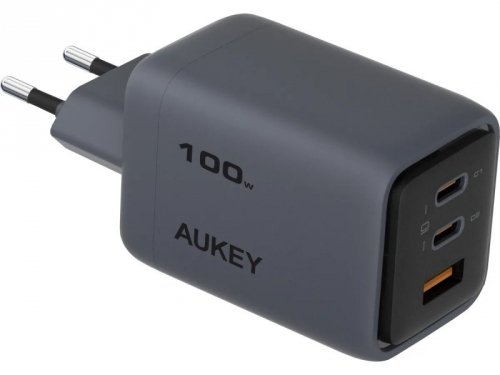 AUKEY PA-C5 ładowarka sieciowa 3xUSB (2xUSB-C i 1xUSB-A) 100W 5A QC5.0 PD3.0 AFC PPS FCP SCP