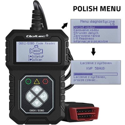 Qoltec Cyfrowy Tester diagnostyczny ProLine | OBDII EOBD | 8V-25V | Dualsystem