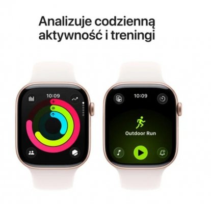 Apple Watch Series 11 GPS+Cellular, koperta 42 mm z aluminium w kolorze różowego złota, pasek sportowy w kolorze łagodnego różu - rozmiar M/L
