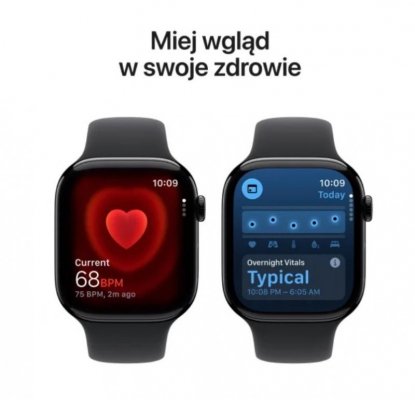 Apple Watch Series 11 GPS + Cellular koperta 46 mm z aluminium w kolorze onyksu, pasek sportowy w kolorze czarnym - rozmiar S/M