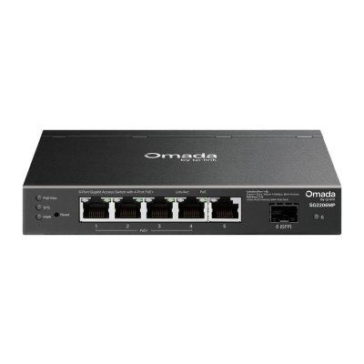 TP-LINK Przełącznik SG2206MP Omada, 6 portów gigabitowych w tym 4 porty PoE+