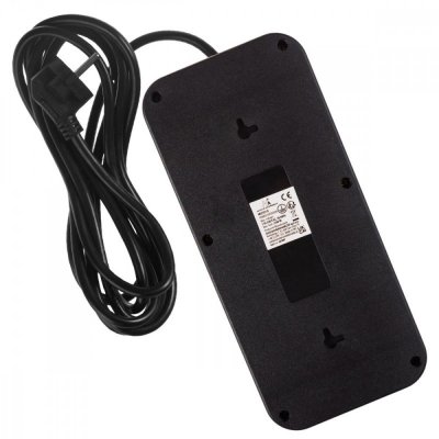 Maclean Listwa zasilająca MCE391 B 6 gniazd 4xUSB-A 1xUSB-C, 110-240V AC 50/60Hz, 2.1A max 2500W, czarna