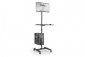 Stojak - mobilna stacja robocza DIGITUS 1xLCD max.32 cale max.8kg + klawiatura + PC max.10kg, uchyl.-obrot. 