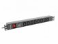 Lanberg Listwa zasilająca Rack PDU 19 cali 1U 16A 8X IEC C13 2m czarna C20 