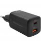 Qoltec Ładowarka sieciowa 65W GaN ULTRA | 5-20V | 2.25-3.25A | 1 x USB typ C PD | 1 x USB | Czarna 