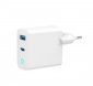 Gembird Ładowarka USB-A/C GaN LED 30W PD QC3.0 biała 