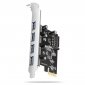 AXAGON PCEU-430RS Kontroler PCIe 4x port USB 3.2 GEN 1, UASP, chipset Renesas, 15-pin SATA zasilacz 
