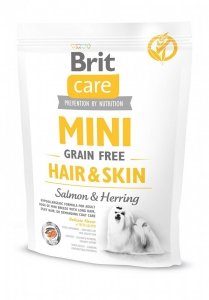Brit care Mini Hair Skin 400g Łosoś i Śledż