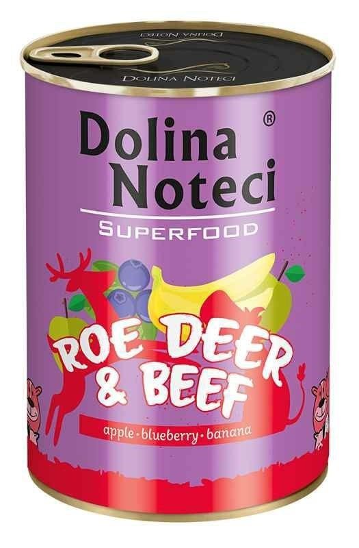 Dolina Noteci Superfood Sarna Wołowina 400g puszka mokra karma dla psa