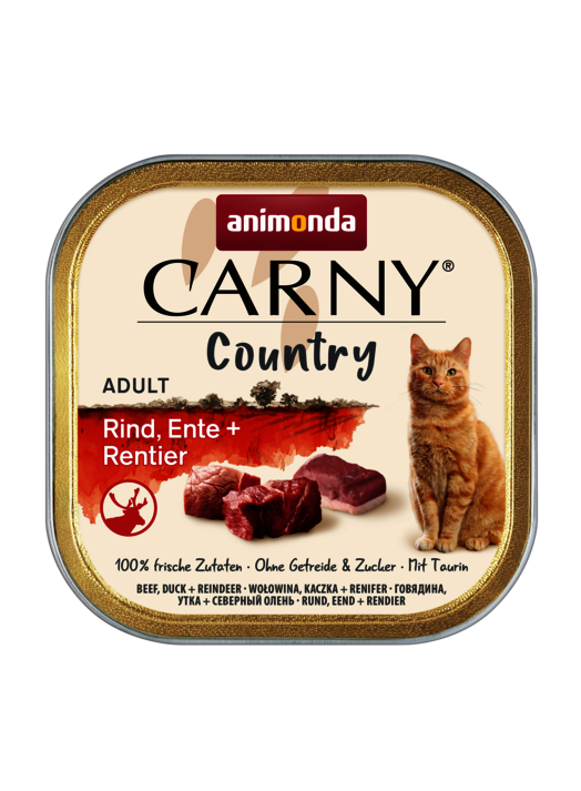 Animonda Carny Country Wołowina Kaczka Renifer 100g tacka Mokra karma dla kota