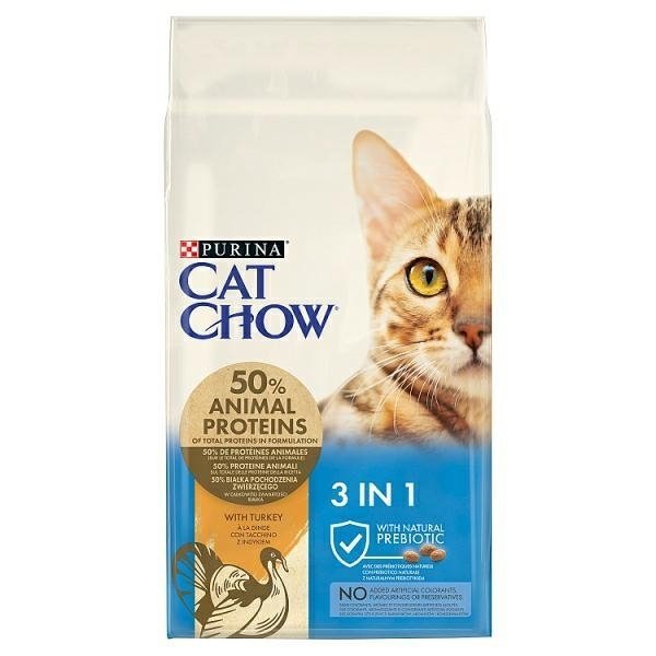 Purina Cat Chow 3w1 15kg bogata w Indyka sucha karma dla Kotów