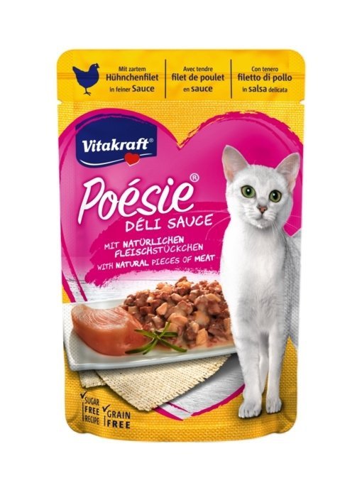 Vitakraft Poesie deli Kurczak w sosie 85g saszetka Mokra karma dla Kotów