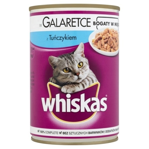 Whiskas z Tuńczykiem w galaretce puszka 400g mokra karma dla Kotów