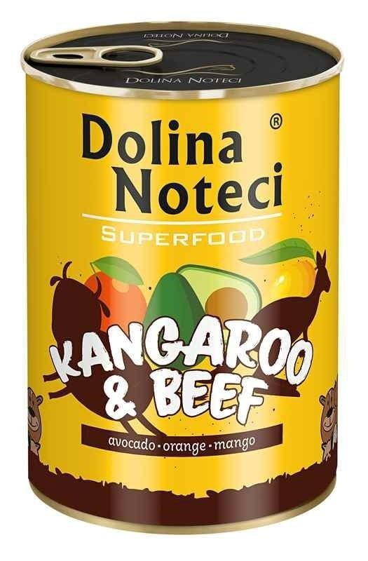 Dolina Noteci Superfood Kangur Wołowina 400g puszka mokra karma dla psa