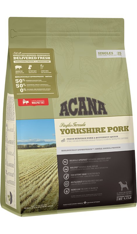 ACANA Yorkshire Pork 2kg sucha karma z Wieprzowiną dla psów wrażliwych na pokarm