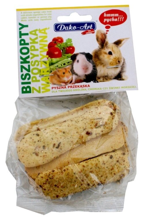 Dako-Art Biszkopt z posypką Warzywną 50g Przysmak dla gryzoni