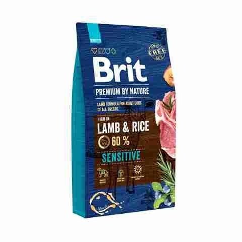 Brit Premium by Nature Sensitive Lamb&amp;Rice 8kg Sucha karma z Jagnięciną i Ryżem dla psów o wrażliwym układzie pokarmowym