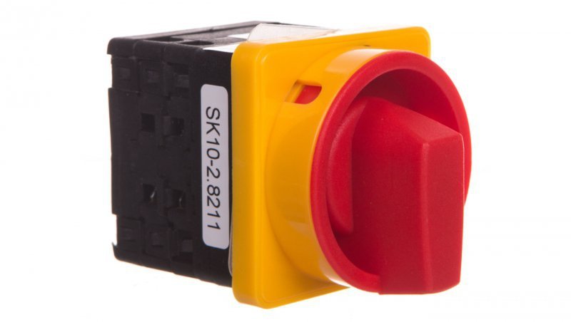 Łącznik krzywkowy 10A 0-1 3P pulpitowy żółto-czerwony SK10-2.8211P08