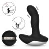 FOX SHOW Masażer prostaty Wibrator-Silicone Massager USB 7 Function + Pulsator / Heating BLACK