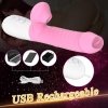 FOX SHOW Wibrator Króliczek -Silicone Vibrator USB 7 Function, Pink