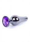 BossSeries Korek Analny -Jewellery Dark Silver BUTT PLUG- Purple
