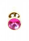 BossSeries Korek Analny-Jewellery Gold BUTT PLUG- Pink
