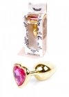BossSeries Korek Analny -Jewellery Gold  Heart PLUG- Pink