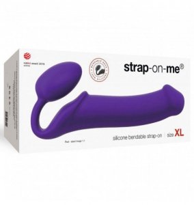 STRAP-ON ME  Silicone bendable strap-on Purple XL