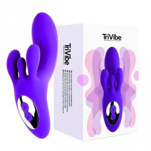 FeelzToys  Wibrator Króliczek - TriVibe G-Spot Vibrator met Clitoris & Schaamlippen Stimulatie Paars