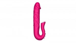 BossSeries Realistic Tongue Stimulating Dildo Vibrator-Realistyczny Wibrator Stymulujący Łechtaczkę