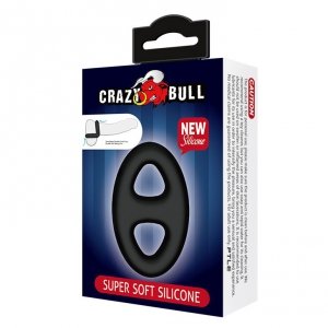 CRAZY BULL - Super Soft Silicone-Podwójny  Pierścień Erekcyjny