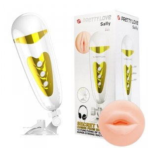 PRETTY LOVE -SALLY, 12 vibration functions Sex talk Suction base-Masturbator