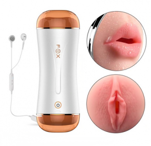 FOX SHOW Masturbator-Boss Series-Vibrating Masturbation Cup USB 10 function + Interactive Function / Double Ends