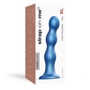 STRAP-ON ME Dildo/Korek - DILDO PLUG BALLS METALLIC BLUE - XL