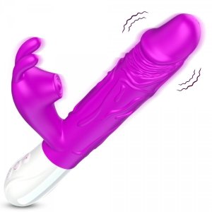 FOX Wibrator Królik Podgrzewany-Silicone, Vibrator USB, 7 vibration modes, Heating